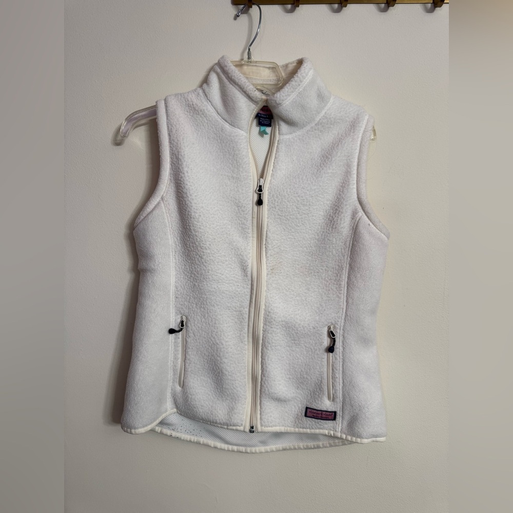 Vineyard Vines Women’s Sherpa Vest in Ivory Cream Small S Excellent Warm